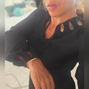 🌟Elegant Black Blouse/Top with Cutout Design Size XS Also Fits As Size Small🌟